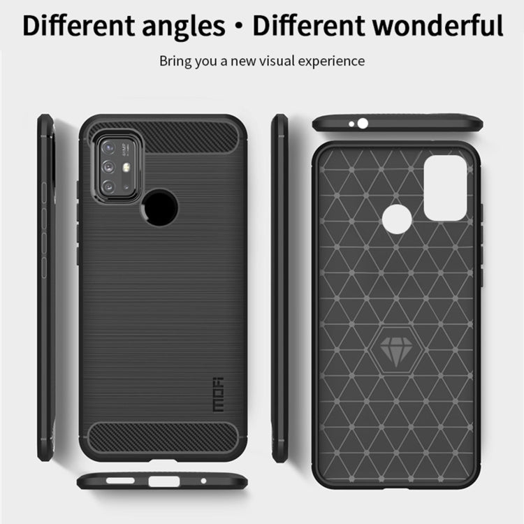 For Motorola Moto G10 / G30 MOFI Gentleness Series Brushed Texture Carbon Fiber Soft TPU Case(Black) - Motorola Cases by MOFI | Online Shopping UK | buy2fix