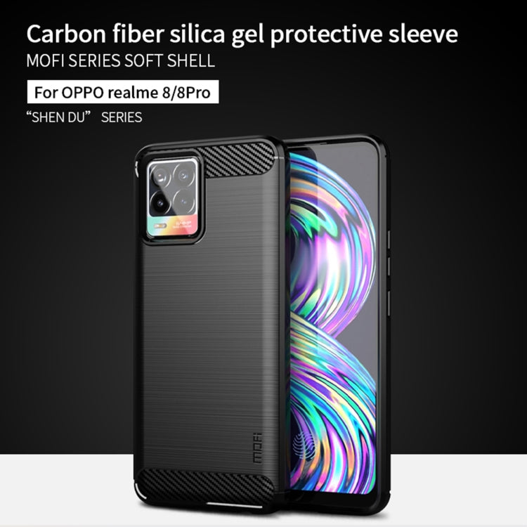 For OPPO Realme 8 / 8 Pro MOFI Gentleness Series Brushed Texture Carbon Fiber Soft TPU Case(Black) - Realme Cases by MOFI | Online Shopping UK | buy2fix