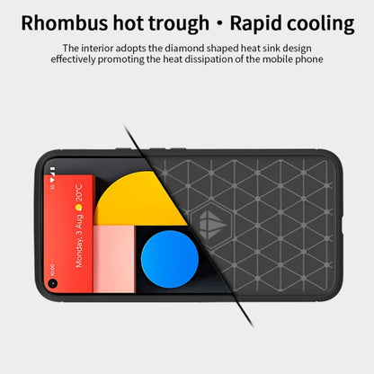 For Google Pixel 5a 5G MOFI Gentleness Series Brushed Texture Carbon Fiber Soft TPU Case(Blue) - Google Cases by MOFI | Online Shopping UK | buy2fix