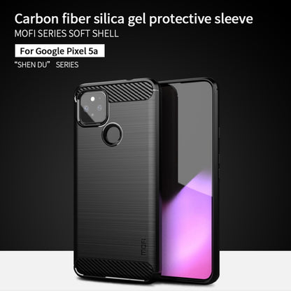 For Google Pixel 5a 5G MOFI Gentleness Series Brushed Texture Carbon Fiber Soft TPU Case(Grey) - Google Cases by MOFI | Online Shopping UK | buy2fix