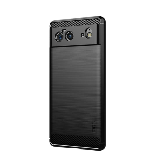 For Google Pixel 6 MOFI Gentleness Series Brushed Texture Carbon Fiber Soft TPU Case(Black) - Google Cases by MOFI | Online Shopping UK | buy2fix