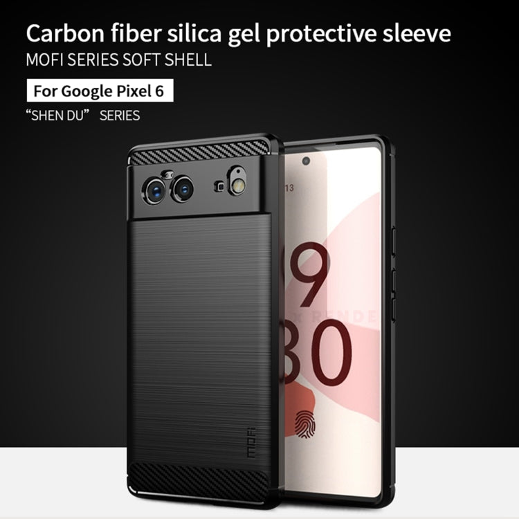 For Google Pixel 6 MOFI Gentleness Series Brushed Texture Carbon Fiber Soft TPU Case(Black) - Google Cases by MOFI | Online Shopping UK | buy2fix