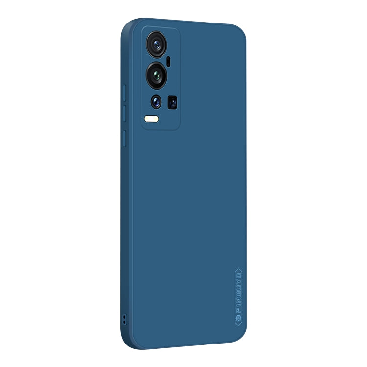 For vivo X60 Pro+ PINWUYO Touching Series Liquid Silicone TPU Shockproof Case(Blue) - OPPO Cases by PINWUYO | Online Shopping UK | buy2fix