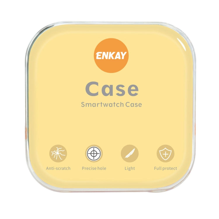 ENKAY Hat-Prince Full Coverage PC Frame + Tempered Glass Protector Composite Case for Samsung Galaxy Watch4 44mm(Dark Blue) - Watch Cases by ENKAY | Online Shopping UK | buy2fix