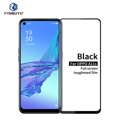 For OPPO A11s PINWUYO 9H 2.5D Full Screen Tempered Glass Film(Black) - OPPO Tempered Glass by PINWUYO | Online Shopping UK | buy2fix