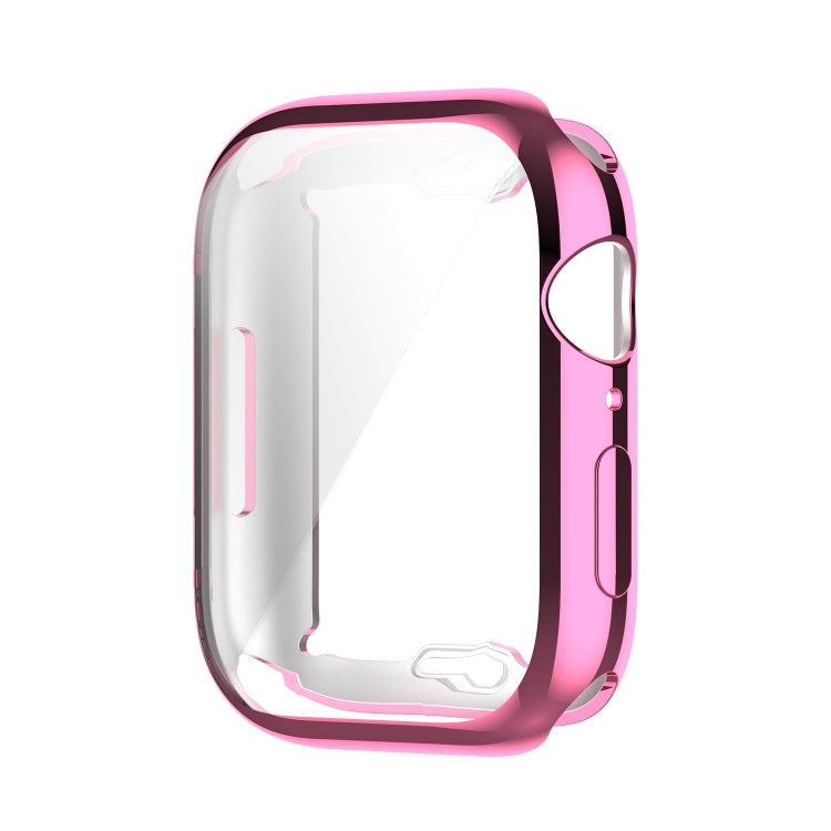 Shockproof TPU Full Protective Shell with Protective Film For Apple Watch Series 9 / 8 / 7 41mm(Pink) - Watch Cases by buy2fix | Online Shopping UK | buy2fix