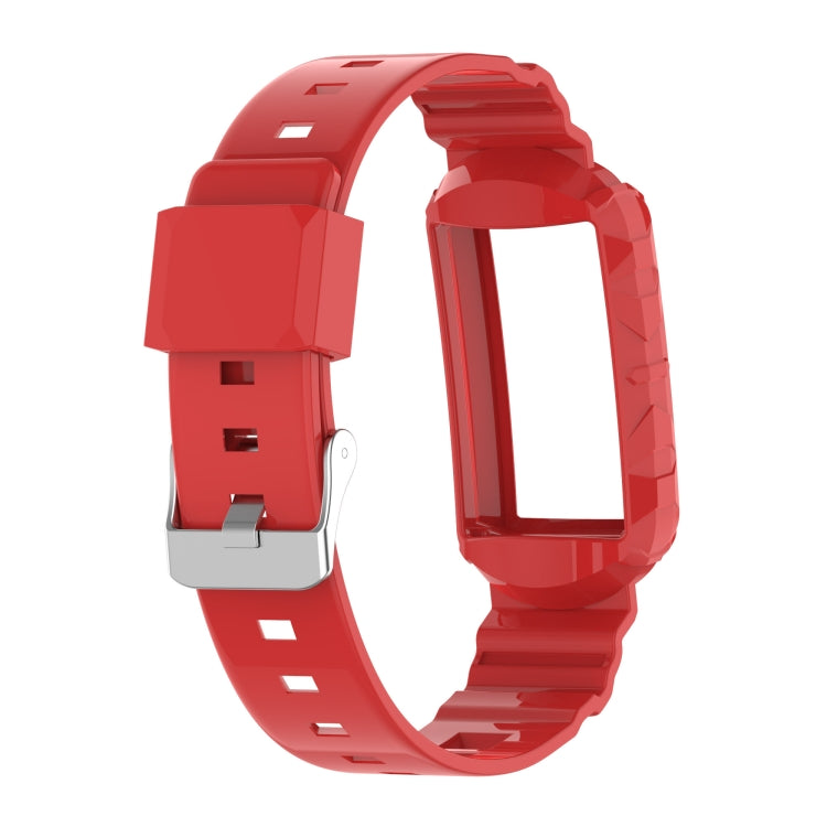 For Fitbit Charge 4 Silicone One Body Armor Watch Band(Red) - Watch Bands by buy2fix | Online Shopping UK | buy2fix