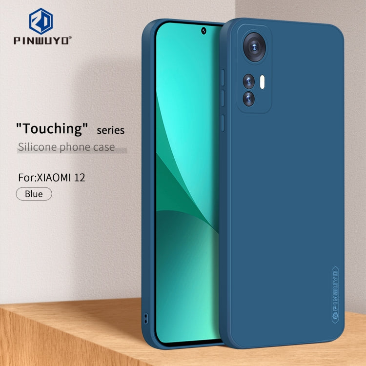 For Xiaomi 12 PINWUYO Liquid Silicone TPU Phone Case(Blue) - Xiaomi Cases by PINWUYO | Online Shopping UK | buy2fix