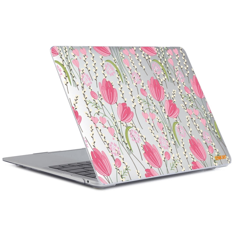 ENKAY Flower Series Pattern Laotop Protective Crystal Case For MacBook Air 13.3 inch A1932 / A2179 / A2337(Tulips) - MacBook Air Cases by ENKAY | Online Shopping UK | buy2fix