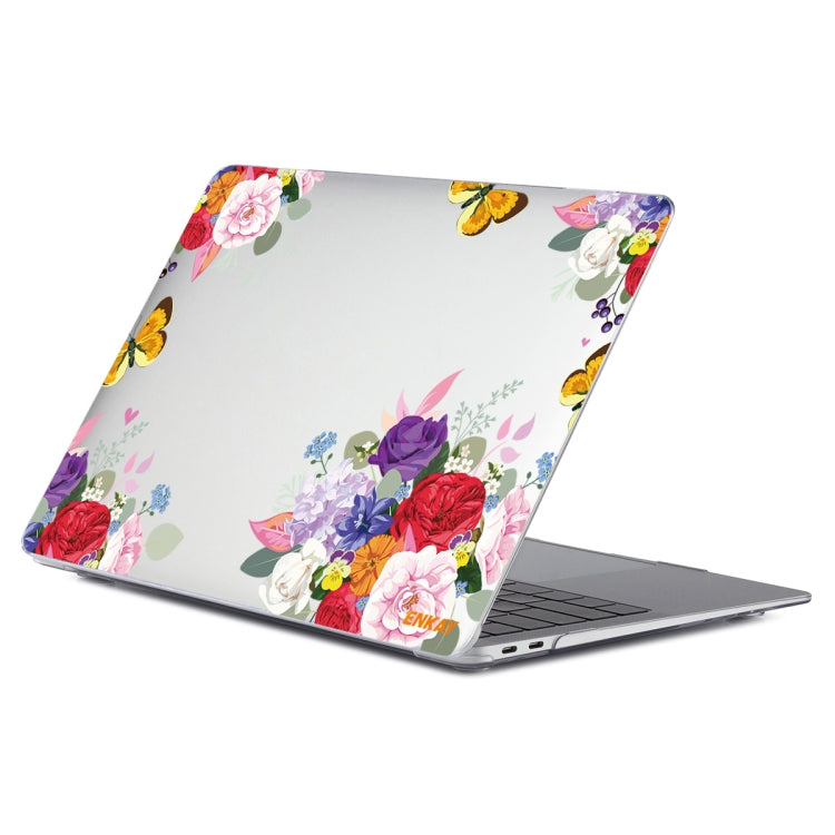 ENKAY Flower Series Pattern Laotop Protective Crystal Case For MacBook Pro 15.4 inch A1707 / A1990(Rose) - MacBook Pro Cases by ENKAY | Online Shopping UK | buy2fix