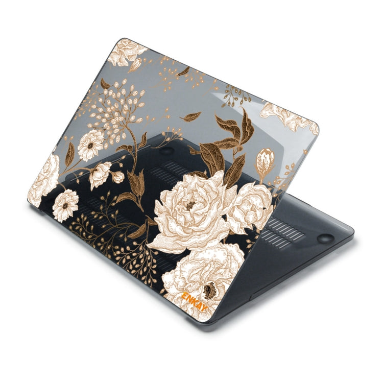 ENKAY Vintage Pattern Series Laotop Protective Crystal Case For MacBook Pro 15.4 inch A1707 / A1990(Golden Peony) - MacBook Pro Cases by ENKAY | Online Shopping UK | buy2fix