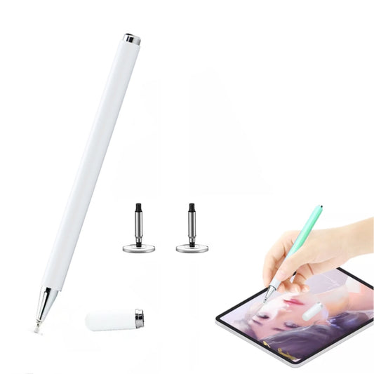 AT-28 Macarone Color Passive Capacitive Pen Mobile Phone Touch Screen Stylus with 2 Pen Head(White) - Stylus Pen by buy2fix | Online Shopping UK | buy2fix