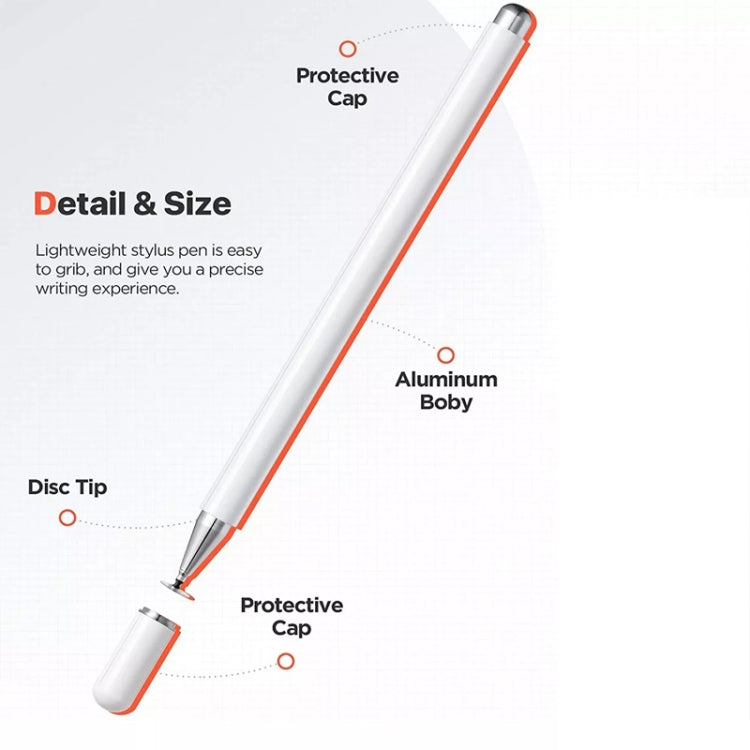 AT-29  High Accuracy Single Use Magnetic Suction Passive Capacitive Pen Mobile Phone Touch Stylus with 2 Pen Head(White) - Stylus Pen by buy2fix | Online Shopping UK | buy2fix