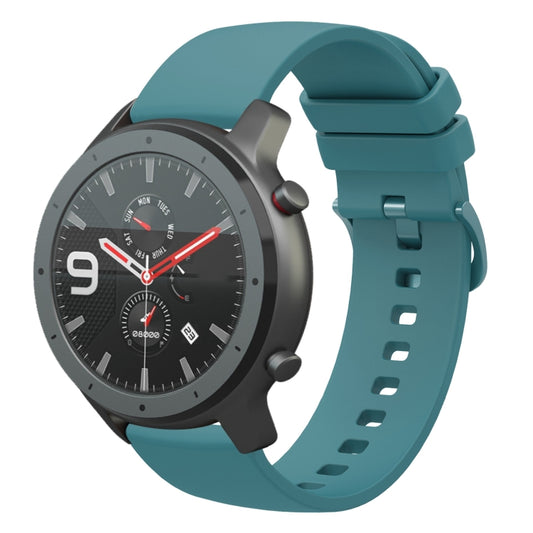 For Amazfit GTR 47mm 22mm Solid Color Soft Silicone Watch Band(Pine Green) - Watch Bands by buy2fix | Online Shopping UK | buy2fix