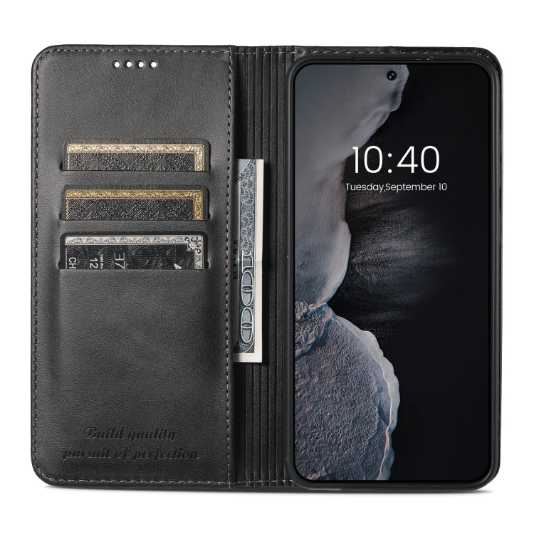 For Samsung Galaxy S24+ 5G Suteni Calf Texture Horizontal Flip Leather Phone Case(Black) - Galaxy S24+ 5G Cases by Suteni | Online Shopping UK | buy2fix