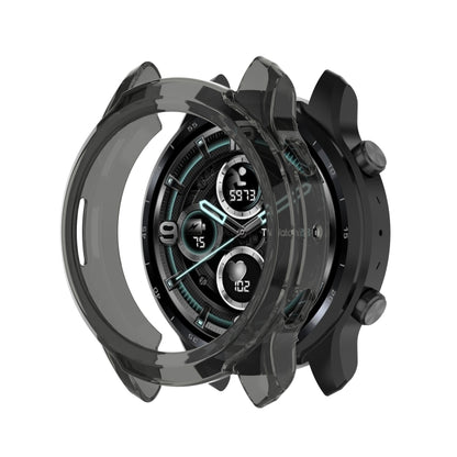 For Ticwatch Pro 3 GPS TPU Color Transparent Half Wrapped Protective Shell(Transparent Black) - Watch Case by buy2fix | Online Shopping UK | buy2fix