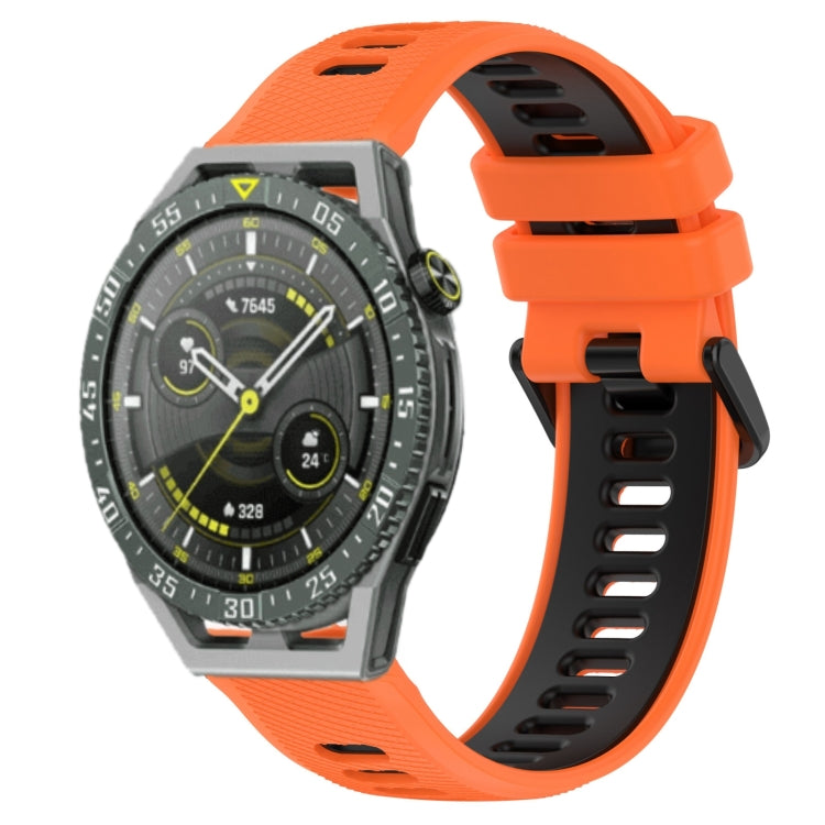 For Huawei Watch GT3 SE 22mm Sports Two-Color Silicone Watch Band(Orange+Black) - Watch Bands by buy2fix | Online Shopping UK | buy2fix