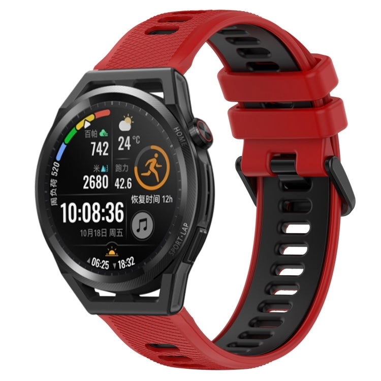 For Huawei Watch GT Runner 22mm Sports Two-Color Silicone Watch Band(Red+Black) - Watch Bands by buy2fix | Online Shopping UK | buy2fix
