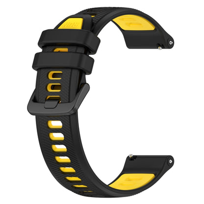 For Huawei GT2 46mm 22mm Sports Two-Color Silicone Watch Band(Black+Yellow) - Watch Bands by buy2fix | Online Shopping UK | buy2fix