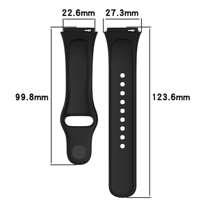 For Redmi Watch 3 Lite Sports Solid Color Silicone Replacement Watch Band(Black) - Watch Bands by buy2fix | Online Shopping UK | buy2fix