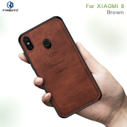 PINWUYO Shockproof Waterproof Full Coverage PC + TPU + Skin Protective Case for Xiaomi Mi 8(Brown) - Xiaomi Cases by PINWUYO | Online Shopping UK | buy2fix