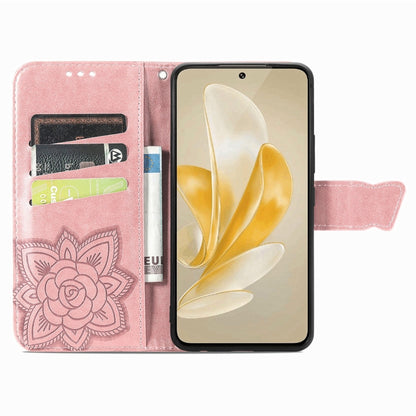 For vivo X100 Butterfly Love Flower Embossed Leather Phone Case(Rose Gold) - X100 Cases by imak | Online Shopping UK | buy2fix