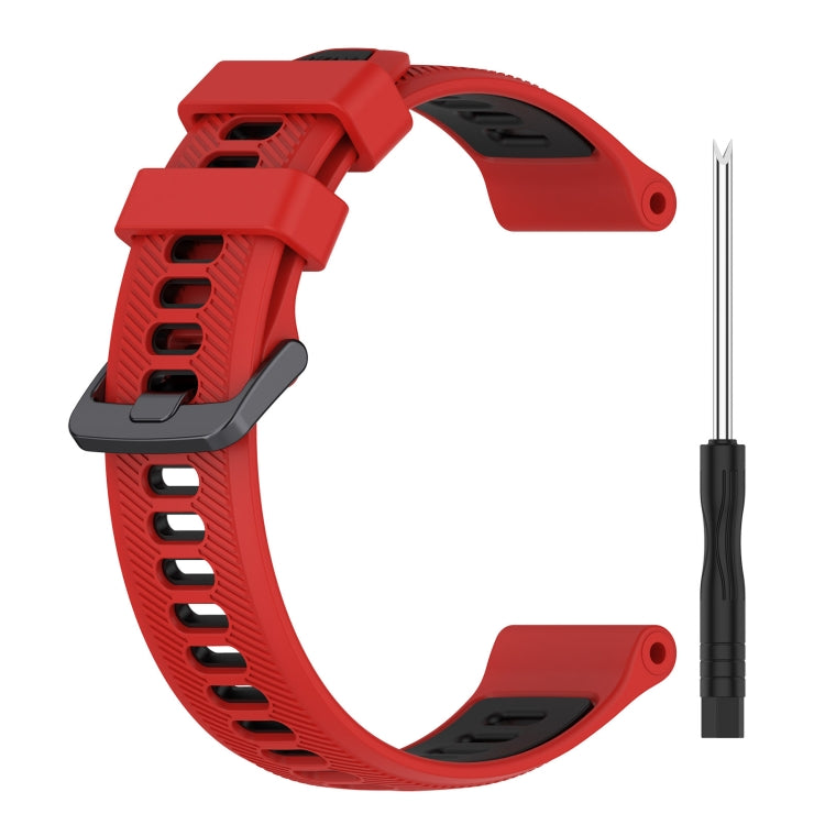 For Garmin Forerunner 955 Sports Two-Color Silicone Watch Band(Red+Black) - Watch Bands by buy2fix | Online Shopping UK | buy2fix