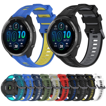 For Garmin Instinct Crossover Sports Two-Color Silicone Watch Band(Black+Blue) - Watch Bands by buy2fix | Online Shopping UK | buy2fix