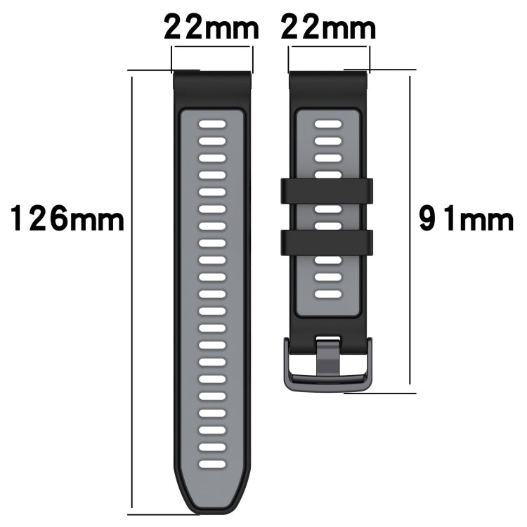 For Garmin Descent G1 Sports Two-Color Silicone Watch Band(Grey+Yellow) - Watch Bands by buy2fix | Online Shopping UK | buy2fix