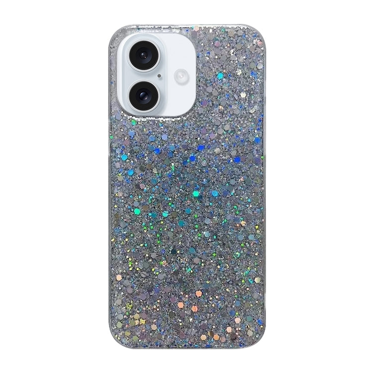 For iPhone 16 Glitter Sequins Epoxy TPU Phone Case(Silver) - iPhone 16 Cases by buy2fix | Online Shopping UK | buy2fix