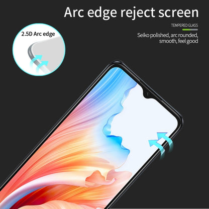 For OPPO A59 2023 PINWUYO 9H 2.5D Full Screen Tempered Glass Film(Black) - OPPO Tempered Glass by PINWUYO | Online Shopping UK | buy2fix
