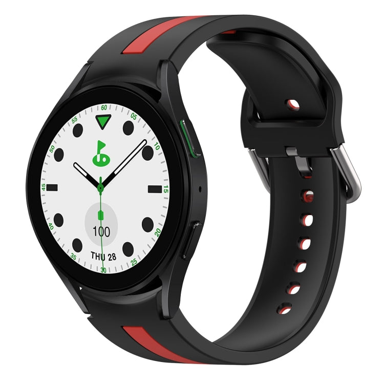 For Samsung Galaxy watch 5 Golf Edition Two-Color Silicone Watch Band(Black+Red) - Watch Bands by buy2fix | Online Shopping UK | buy2fix