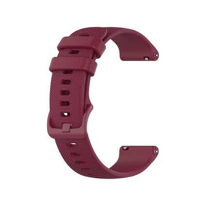 For Samsung Galaxy Watch 5  40mm 20mm Checkered Silicone Watch Band(Wine Red) - Watch Bands by buy2fix | Online Shopping UK | buy2fix