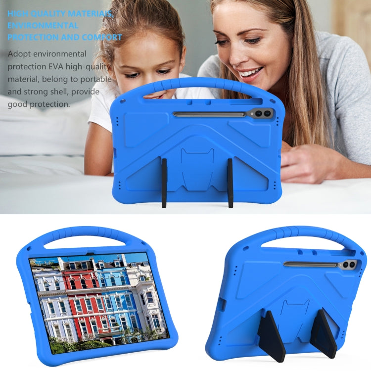 For Samsung Galaxy Tab S8 Ultra EVA Shockproof Tablet Case with Holder(Blue) - Galaxy Tab S8 Ultra Cases by buy2fix | Online Shopping UK | buy2fix