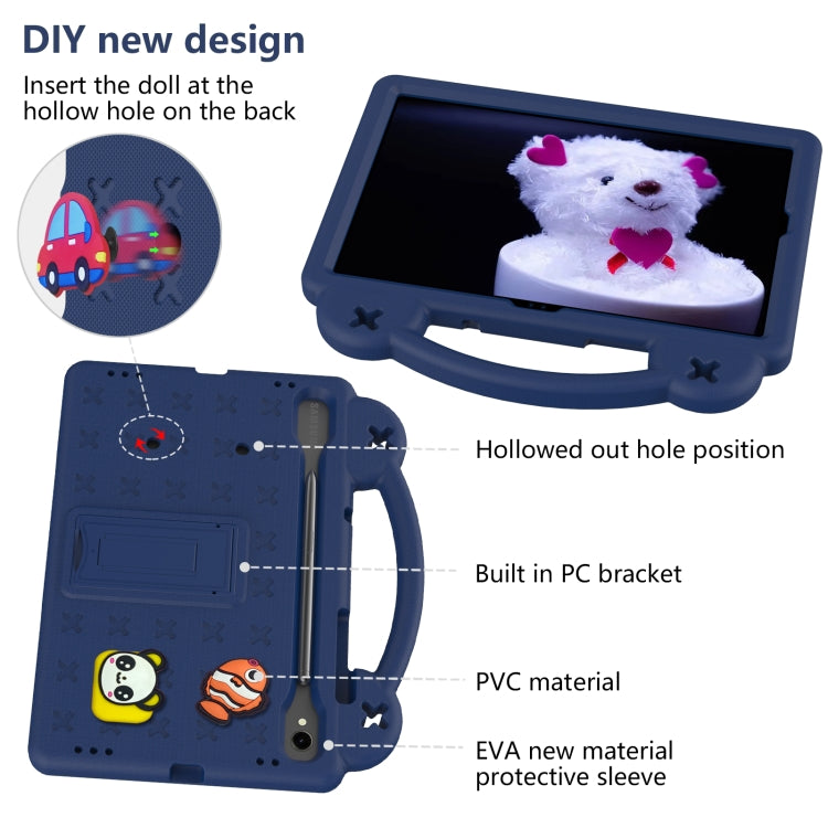 For Samsung Galaxy Tab S9 FE / X510N Handle Kickstand Children EVA Shockproof Tablet Case(Navy Blue) - Galaxy Tab S9 FE by buy2fix | Online Shopping UK | buy2fix