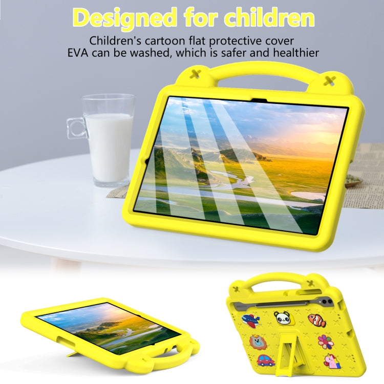 For Samsung Galaxy Tab S10+12.4 X820 Handle Kickstand Children EVA Shockproof Tablet Case(Yellow) - Tab S10+ Cases by buy2fix | Online Shopping UK | buy2fix