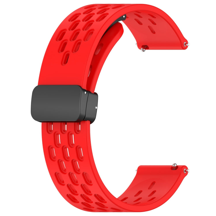 For Amazfit GTS 3 20mm Folding Magnetic Clasp Silicone Watch Band(Red) - Watch Bands by buy2fix | Online Shopping UK | buy2fix