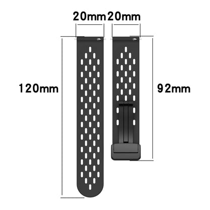 For Amazfit GTS 2 Mini 20mm Folding Magnetic Clasp Silicone Watch Band(Burgundy) - Watch Bands by buy2fix | Online Shopping UK | buy2fix