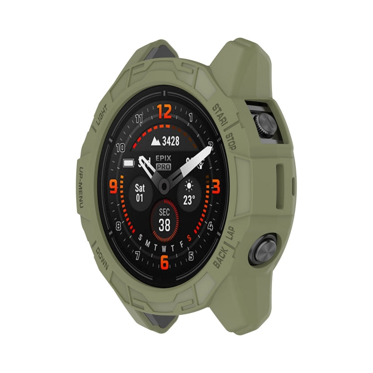 For Garmin Epix Pro 42mm / Fenix 7S / 7S Pro ENKAY Hat-Prince TPU Armor Designed Watch Protective Case(Dark Green) - Watch Cases by ENKAY | Online Shopping UK | buy2fix