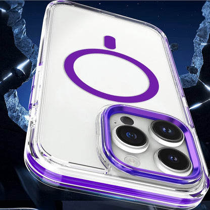 For iPhone 14 Dual-color MagSafe TPU Hybrid Clear PC Shockproof Phone Case(White) - iPhone 14 Cases by buy2fix | Online Shopping UK | buy2fix