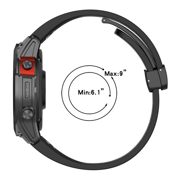 For Garmin Fenix 5X GPS / 5X Puls Quick Release Holes Magnetic Buckle Silicone Watch Band(Black) - Watch Bands by buy2fix | Online Shopping UK | buy2fix