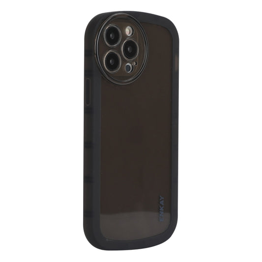 For iPhone 15 Pro ENKAY Hat-Prince Translucent Matte TPU Shockproof Phone Case(Black) - iPhone 15 Pro Cases by ENKAY | Online Shopping UK | buy2fix