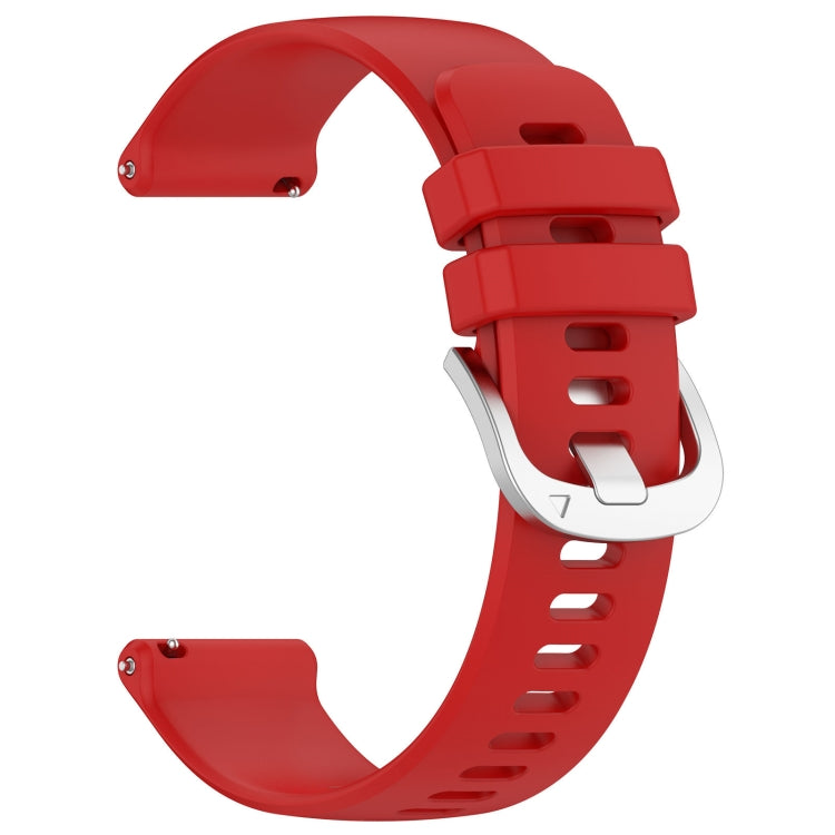 For Garmin Venu 2 Plus Liquid Glossy Silver Buckle Silicone Watch Band(Red) - Watch Bands by buy2fix | Online Shopping UK | buy2fix