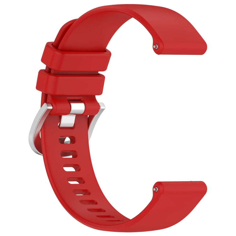 For Garmin Venu 2 Plus Liquid Glossy Silver Buckle Silicone Watch Band(Red) - Watch Bands by buy2fix | Online Shopping UK | buy2fix