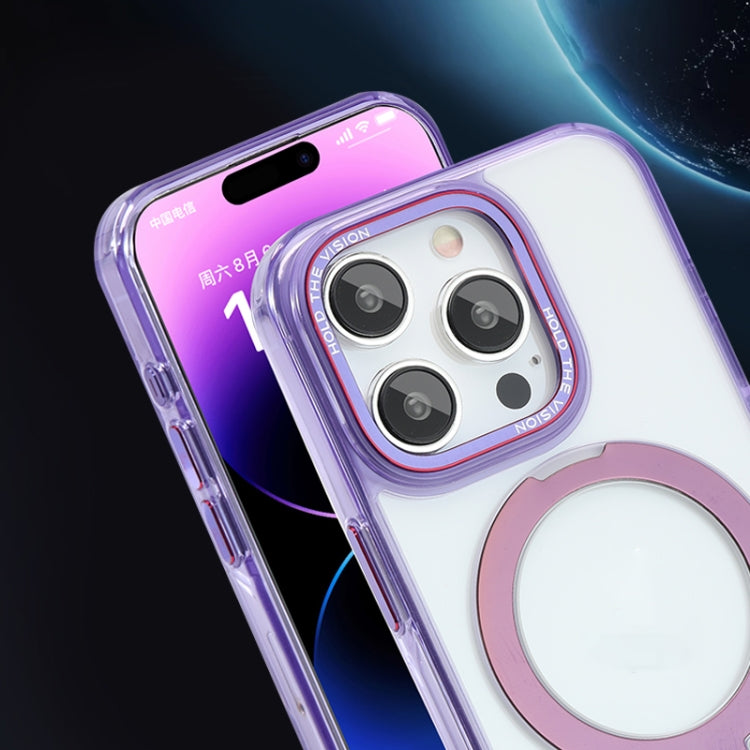 For iPhone 13 Pro Max Starlink Stand Clear Magsafe Phone Case(Purple) - iPhone 13 Pro Max Cases by buy2fix | Online Shopping UK | buy2fix