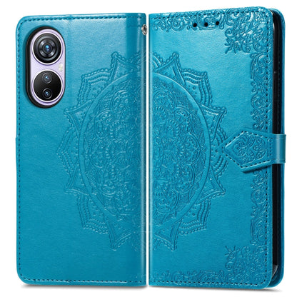 For Blackview A200 Pro Mandala Flower Embossed Leather Phone Case(Blue) - More Brand by buy2fix | Online Shopping UK | buy2fix