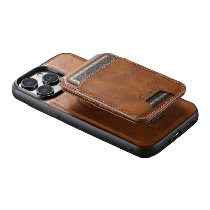 For iPhone 14 Suteni H15 MagSafe Oil Eax Leather Detachable Wallet Back Phone Case(Brown) - iPhone 14 Cases by Suteni | Online Shopping UK | buy2fix