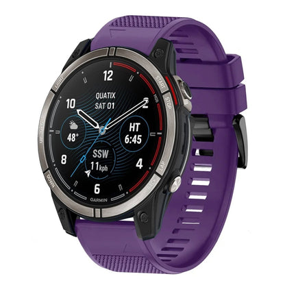 For Garmin Quatix 7 22mm Quick Release Silicone Watch Band(Purple) - Watch Bands by buy2fix | Online Shopping UK | buy2fix