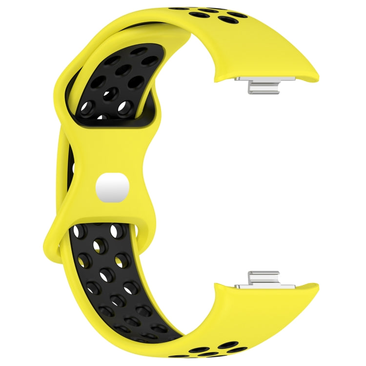 For Redmi Watch 4 Dual Color Perforated Silicone Watch Band(Yellow Black) - Watch Bands by buy2fix | Online Shopping UK | buy2fix