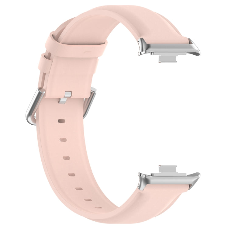 For Xiaomi Mi Band 8 Pro Round Tail Top Layer Leather Watch Band(Pink) - Watch Bands by buy2fix | Online Shopping UK | buy2fix
